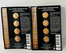 2X Yves Saint Laurent All Hours Foundation 4-Shade Sample Card 0.01oz/0.3ml Each