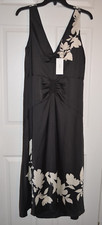 NWT 395 Vince Floral Slip Dress Black Satin Size 8