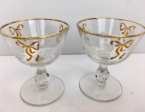 50th Anniversary Crystal Champagne Glasses Gold Decorated Ebay