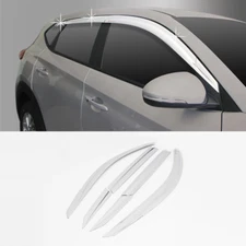 Chrome Window Visor Vent Sun Guard Wind Rain 6p for 2016 2020 Hyundai Tucson