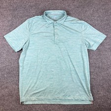 Johnnie O Featherweight Polo Shirt Mens XL Blue Heather Stretch Golf Performance