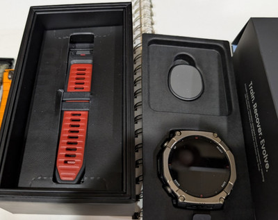 Amazfit T-Rex Ultra 2 Smart Watch 51mm Titanium, 1.5'' AMOLED,Flashlight MINT!!