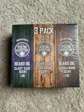 Viking Revolution Beard Oil 3-Pack - Clary Sage, Cedar Pine, Sandalwood
