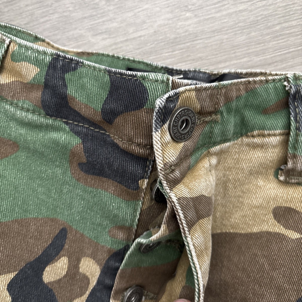 SILNT CHPTRS Camo Pants Mens 34 cargo button fly View 4