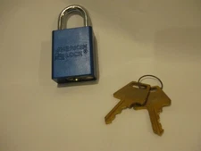 American Lock Series A1100 Aluminum Body BLUE Padlock 1.0" shackle, (2) Keys