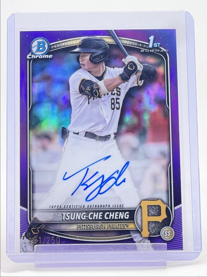 TSUNG-CHE CHENG 2025 BOWMAN CHROME 1ST PURPLE REFRACTOR AUTO /250 Q2045