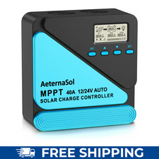 40A 12/24V MPPT Solar Charge Controller LCD USB for LiFePO4/AGM/GEL/FLD Battery