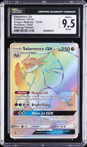 2018 POKÉMON DRAGON MAJESTY #73/70 SALAMENCE GX CGC 9.5
