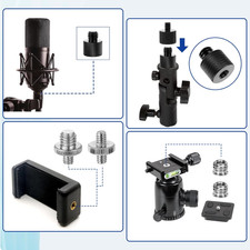 Tripod Screw Adapter 6 Pcs Aluminum Threaded Converter 1/4 Male to 3/8 Female...