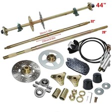 29" 32" 44" Go Kart ATV Rear Axle Kit Brake Hub Chain For Drift Trike Go Kart