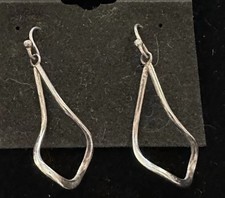 Movement Twist Sterling Silver 925 Earrings Drops Modernist Hooks