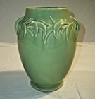 Vintage McCoy Pottery Ceramic Green Leaf Vase 8”