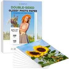 Double Sided Glossy Photo Paper 8.5x11 Inch 200 GSM 54 LB Inkjet 100 Sheets