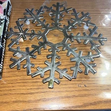 Silver plated Snowflake Trivet Vintage