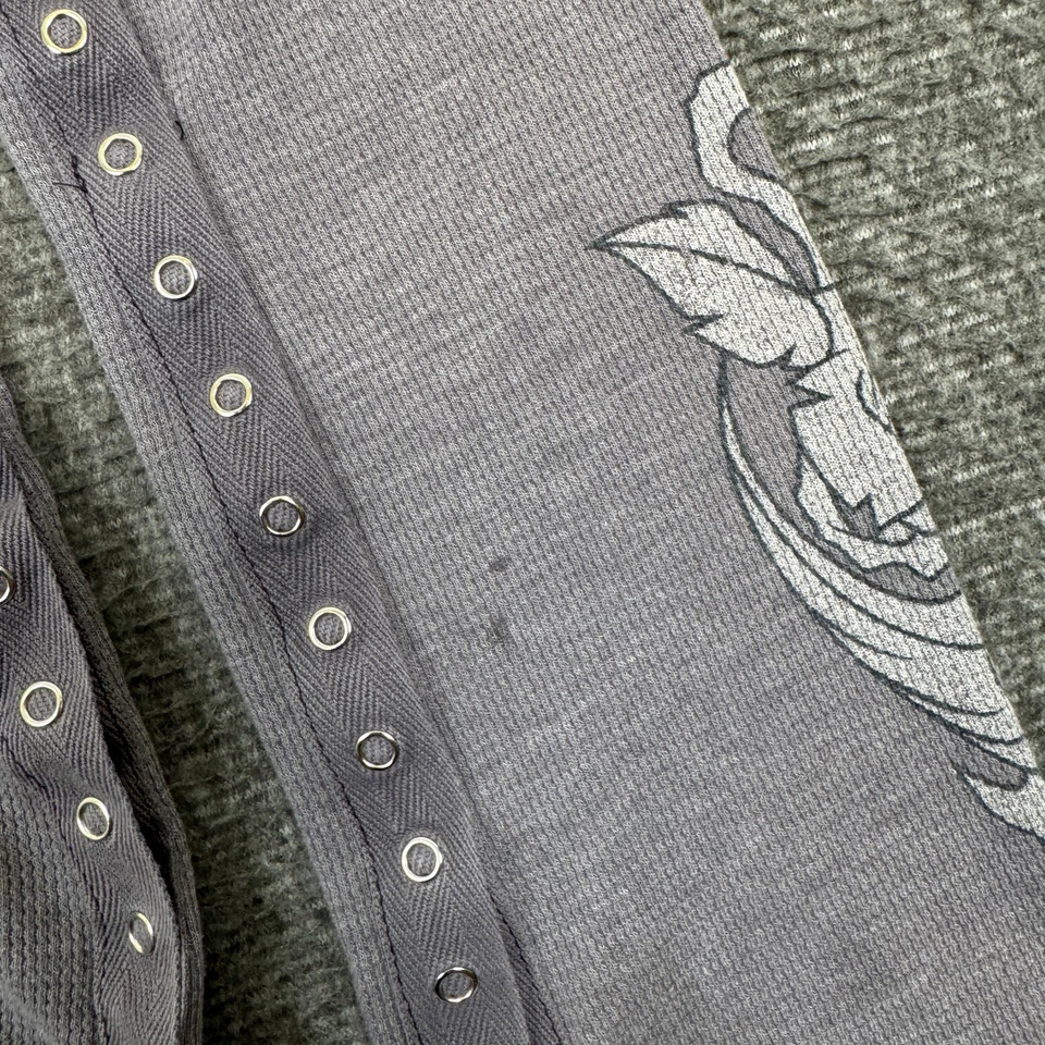 Vintage Blue Tattoo Hoodie Womens Medium Gray Fairy Grunge Surf Crush Floral Y2K - Image 4 of 4