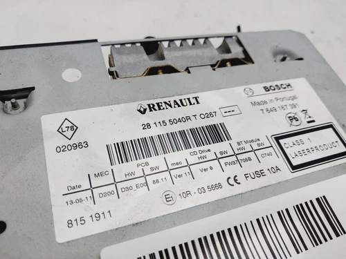 281155040R Sistema Audio/Radio Cd para RENAULT SCENIC III (JZ) Emotion 9086672 - Imagen 3 de 10