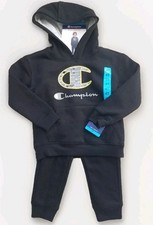 Champion kids 2 piece outfit hoodie joggers size 4T black sweater sweat pants