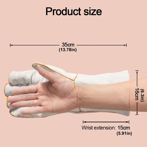Thick Labor Gloves Cowhide Mechanic Glove New Work Gloves - Picture 2 of 11