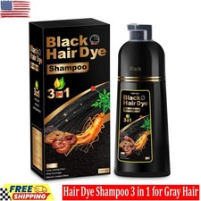 Black Hair Dye Shampoo 3 in 1 for Gray Hair, Herbal Ingredients Natural 500 ml