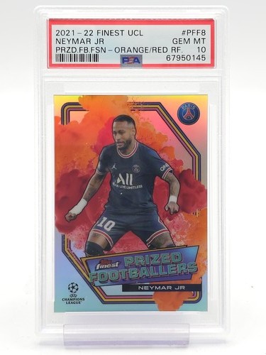 NEYMAR JR 2021-22 FINEST UCL PRIZED FOOTBALLERS ORANGE/RED #PFF-8 PSA 10 Q1969
