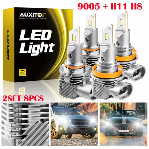 2-40X AUXITO H11 9005 Combo LED Headlight Bulbs High Low SUPER BRIGHT 30000LM EE - Picture 33 of 42