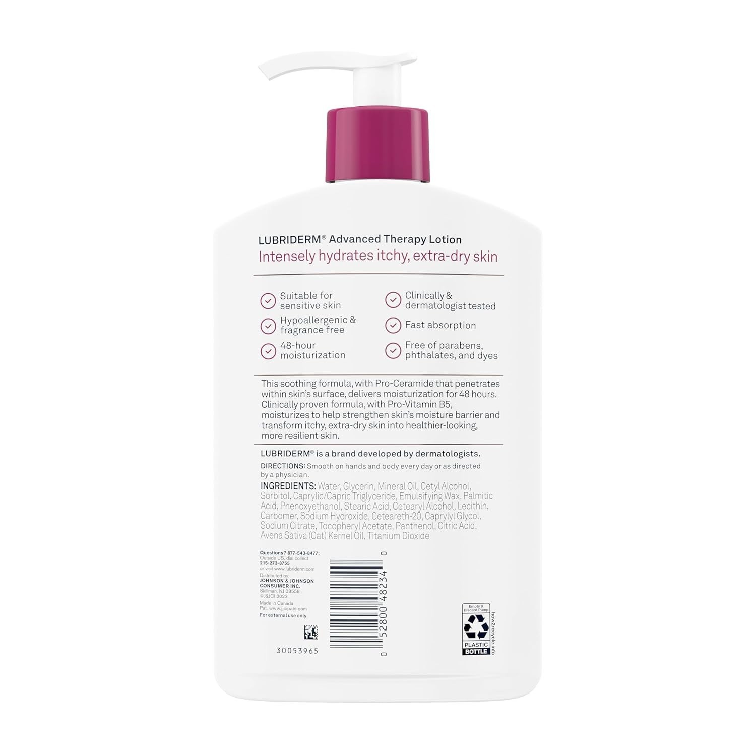 Lubriderm Advanced Therapy Body Lotion, Intensely Hydrates Extra-Dry Skin, 16 oz