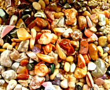 Mix Tumbled Polished Agates, Quartz, Jasper, Crystals - Bulk Crystals 8 oz Lots