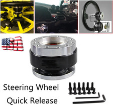 Car Steering Wheel Quick Release Hub Adapter Snap Off Boss Kit Black Aluminium