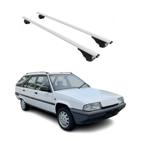 DachträGer GrundträGer FüR Citroen BX Kombi 1982-1995 75Kg Stahl Silber 2 Tlg-image
