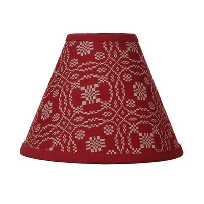 New Primitive Colonial RED LOVERS KNOT COVERLET LAMP SHADE Clip 12''