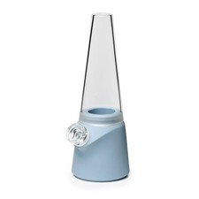 Tubo de agua TÓTEM ESTÁNDAR de vidrio blando AZUL CERÚLEO 8" base de silicona de vidrio boro