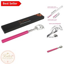 Elegant Pink Bear Claw Telescopic Back Scratcher Perfect for Relaxation