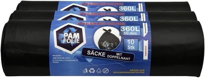 Sacs poubelle 360L résistants aux charges lourdes lot grand format