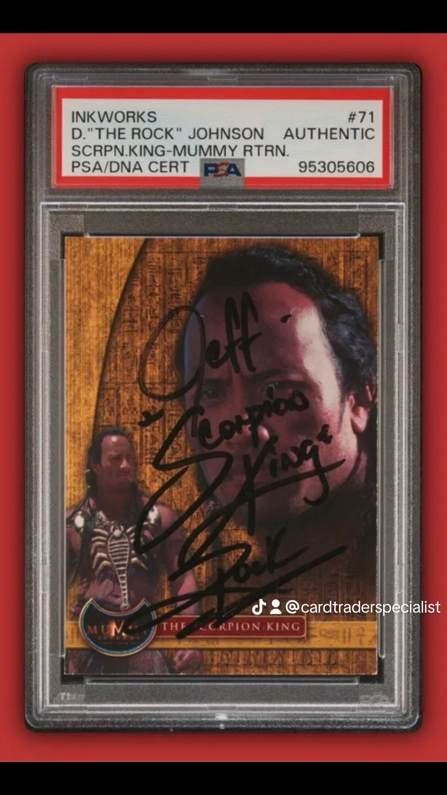 2001 Inkworks Mummy Returns The Rock Dwayne Johnson 1/1 | PSA/DNA Autograph Card
