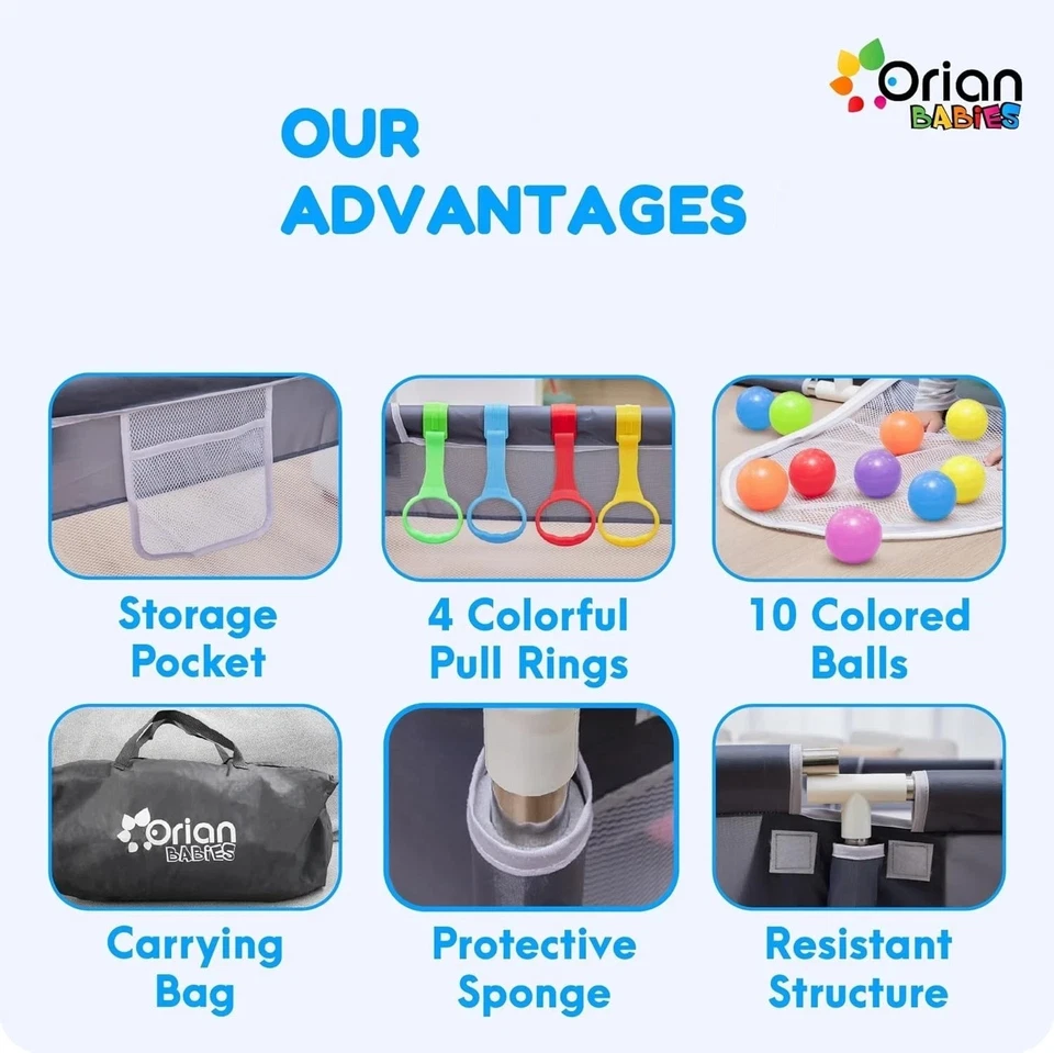 婴儿围栏 50x50 大号婴儿和幼儿围栏,牛津织物,室内 — 第 3/4 张图片