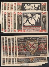Banknoten Naumburg (Saale) 1920 Notgeld: 928.4a) A-M Zw&ouml;lf Notgeldscheine der St