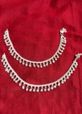 Tribal ethnic silver India  payal bells anklet chain Boho ankle bracelet bells