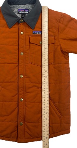 Patagonia Boys Quilted Shacket Size Large (12) Copper Ore Orange Button Up - Picture 4 of 6