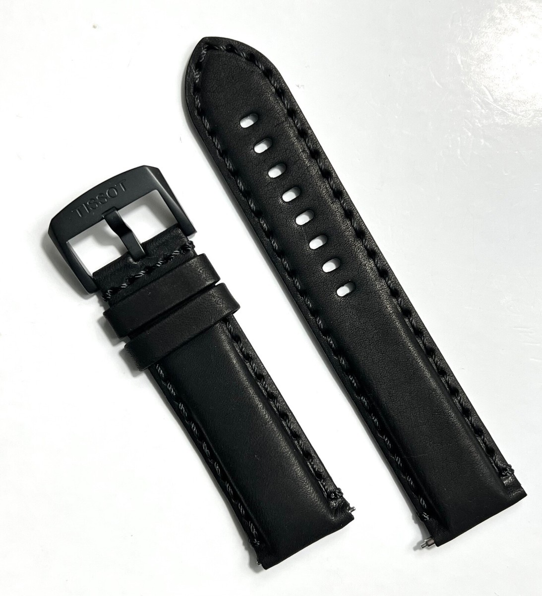 Original Tissot Chrono 22mm T116617A Black Leather Watch Band