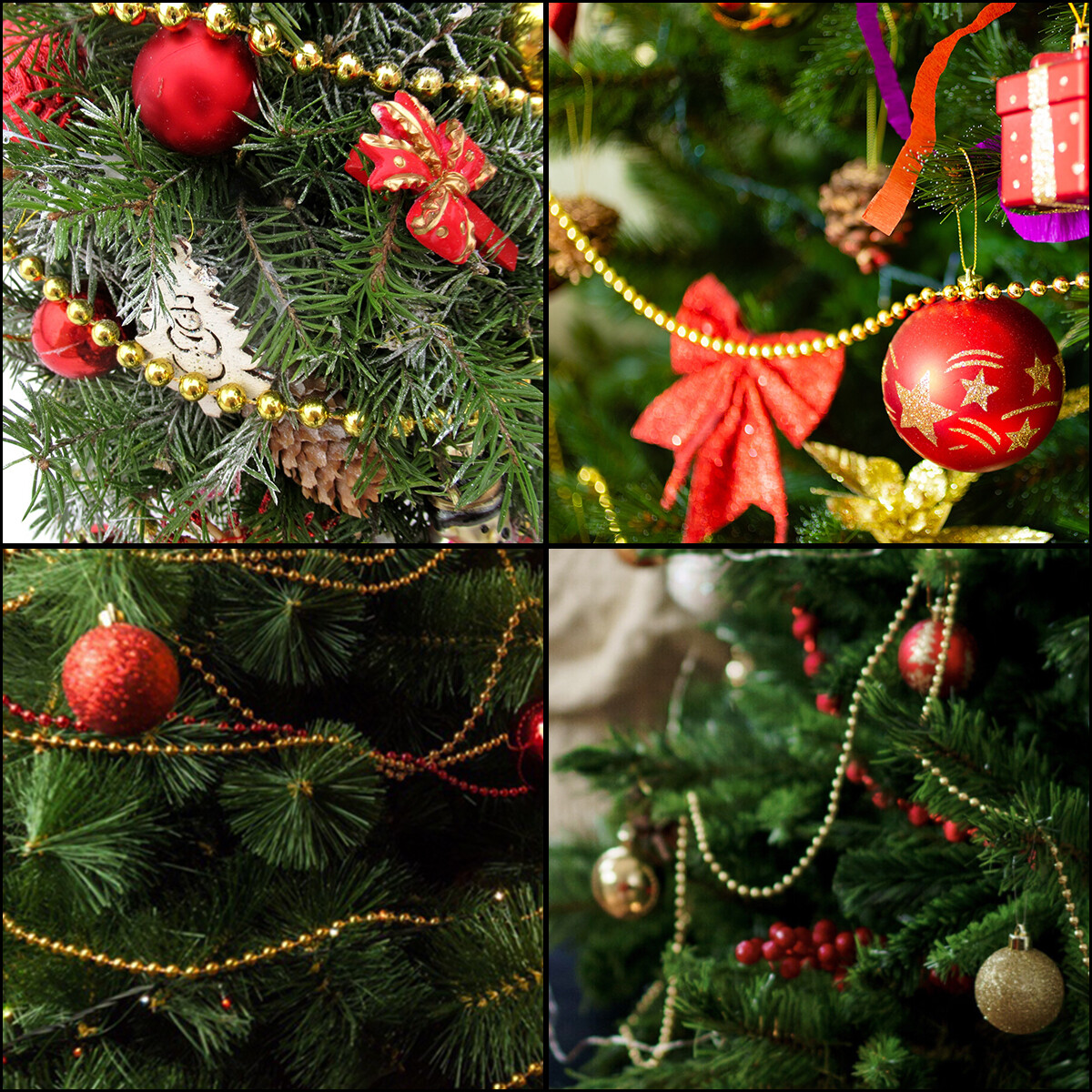 Isvgxsz Plastic Bead Garland for Christmas Tree Decorations, Iridescent Isvgxsz Plastic Bead Garland for Christmas Tree Decorations, Iridescent