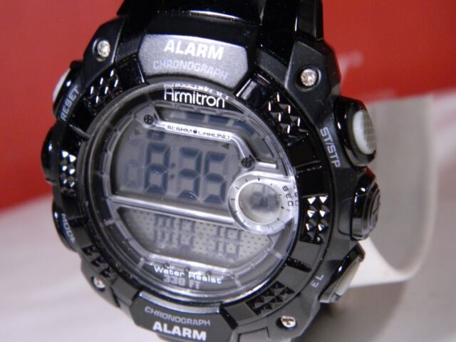 Armitron 40/8029 Alarm Chronograph 10atm Black All Sport Watch Big 45