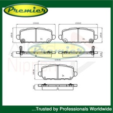 Premier Set Pastiglie Freno Posteriore Adatto a Honda HR-V 2015- 1.5 1.6 D + Altri Modelli