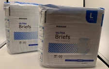 McKesson Ultra Briefs Adult disposable underwear  Large 45"-58" 18 Ct Lot of 2
