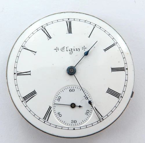 1899 Elgin 6S 15J Pocket Watch Movement & Dial.