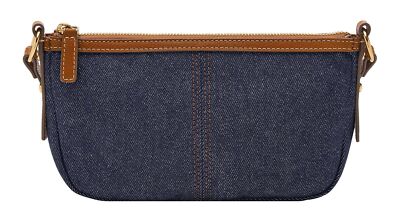 FOSSIL Jolie Shoulderbag Schultertasche Umhängetasche Denim dunkelblau braun Neu