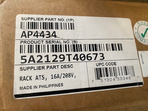 AP4434 APC Rack ATS 208V (NEW) - 第 1/1 張圖片