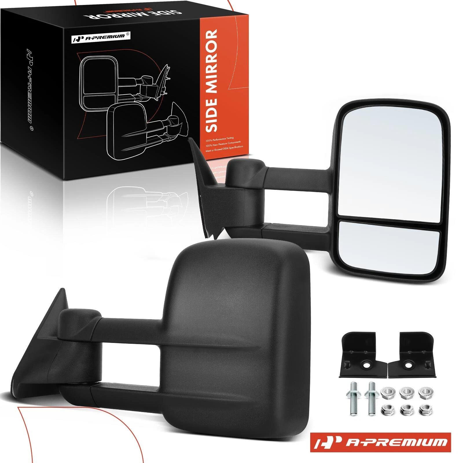 A-Premium Pair Manual Towing Mirror w/ Manual Folding for Chevy Tahoe 1995-2000