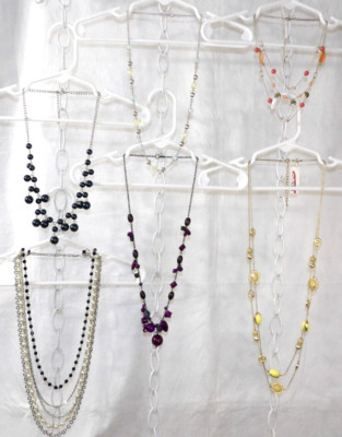 Pretty Jewelry Lot  Beaded Chain Necklaces  Various Styles  Lot Of 6 