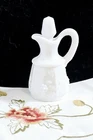 Vintage WESTMORELAND Milk Glass PANELED GRAPE OIL/VINEGAR CRUET w/ Stopper
