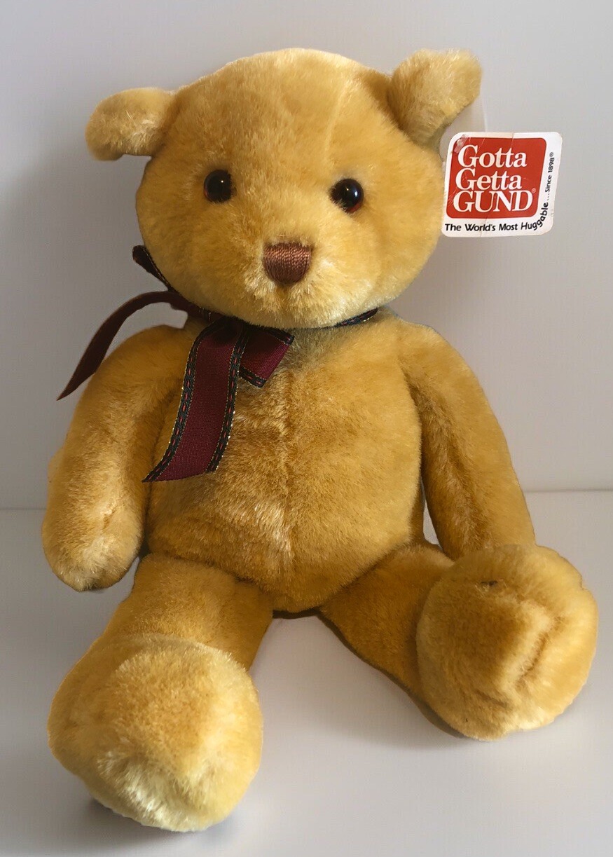 Gund 14" Goldkin Teddy Bear Retired Soft Plush Toy Beanie St